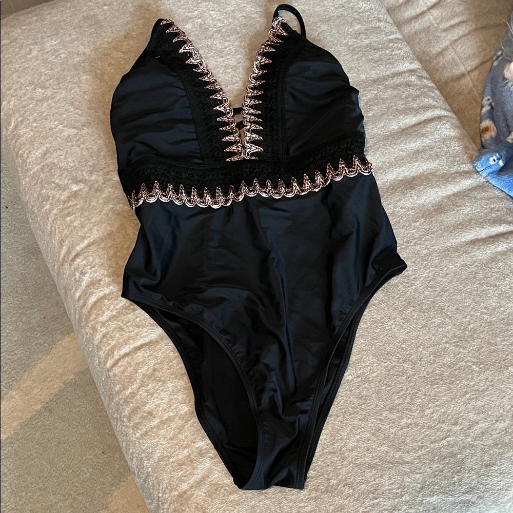 Elegant Black and Pink Womens  One Piece